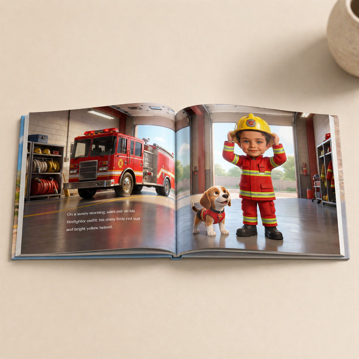 Boy the little firefighter