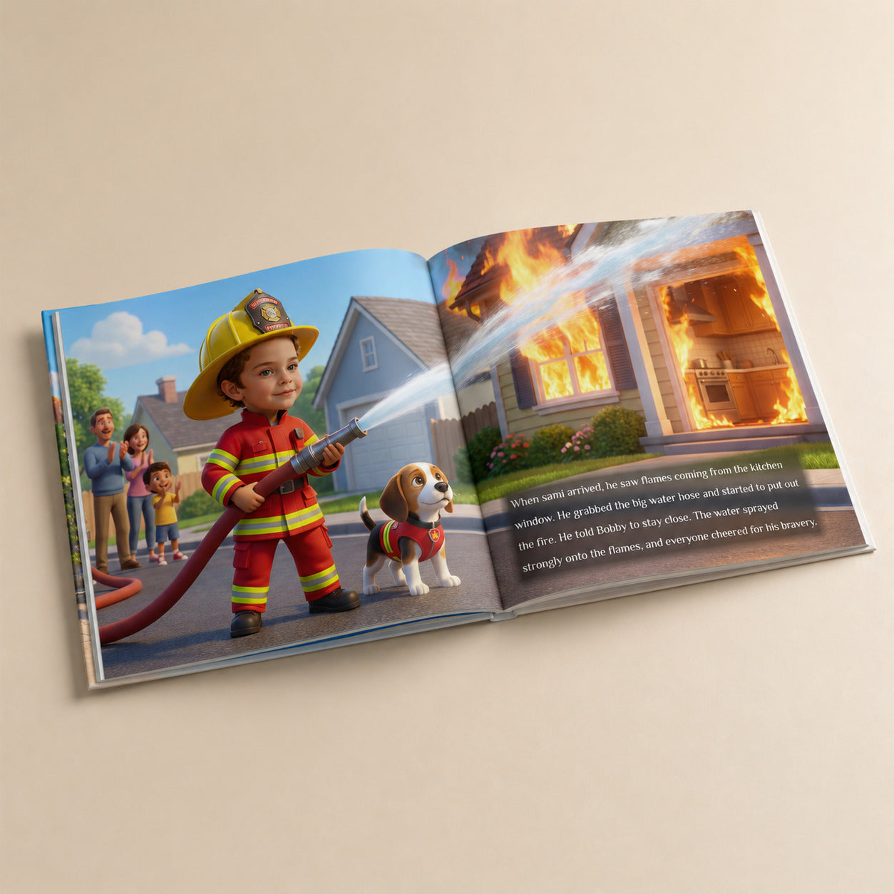 Boy the little firefighter