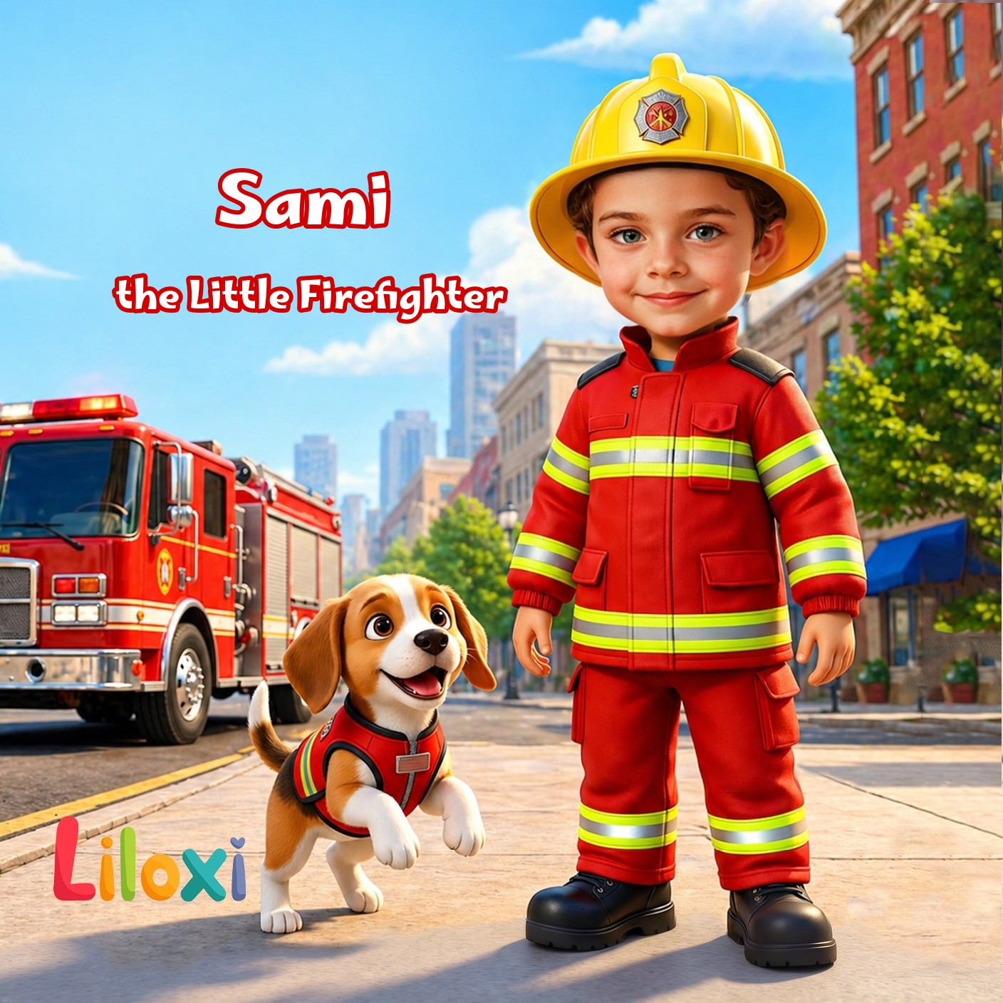 Boy the little firefighter