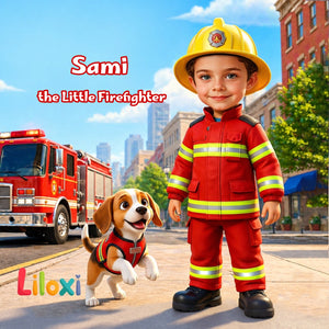 Boy the little firefighter